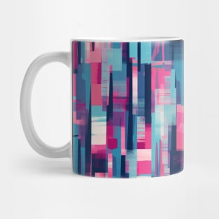 Cubist Harmony: Modern Geometric Dance in Pink, Blue, and Violet Mug